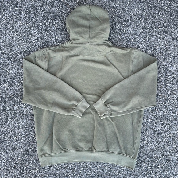Vintage Nike Gray Tag Small Swoosh Army Green Pullover Hoodie Sweatshirt Size XL - Picture 6 of 7